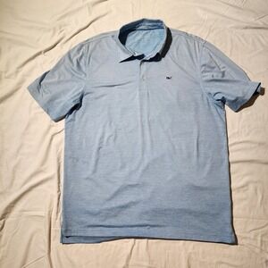 Vineyard Vines Golf Polo Shirt Moisture Wicking Stretch Blue‎ Mens L